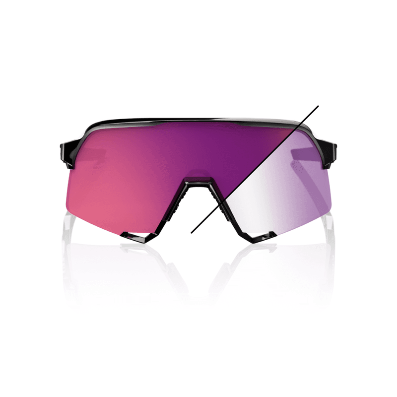 100% S3 Gloss Black – Purple Mirror Photochromic Lens